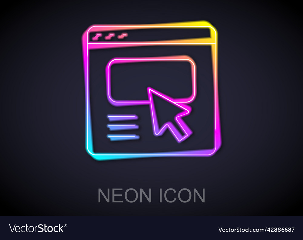 Glowing neon line ui or ux design icon isolated