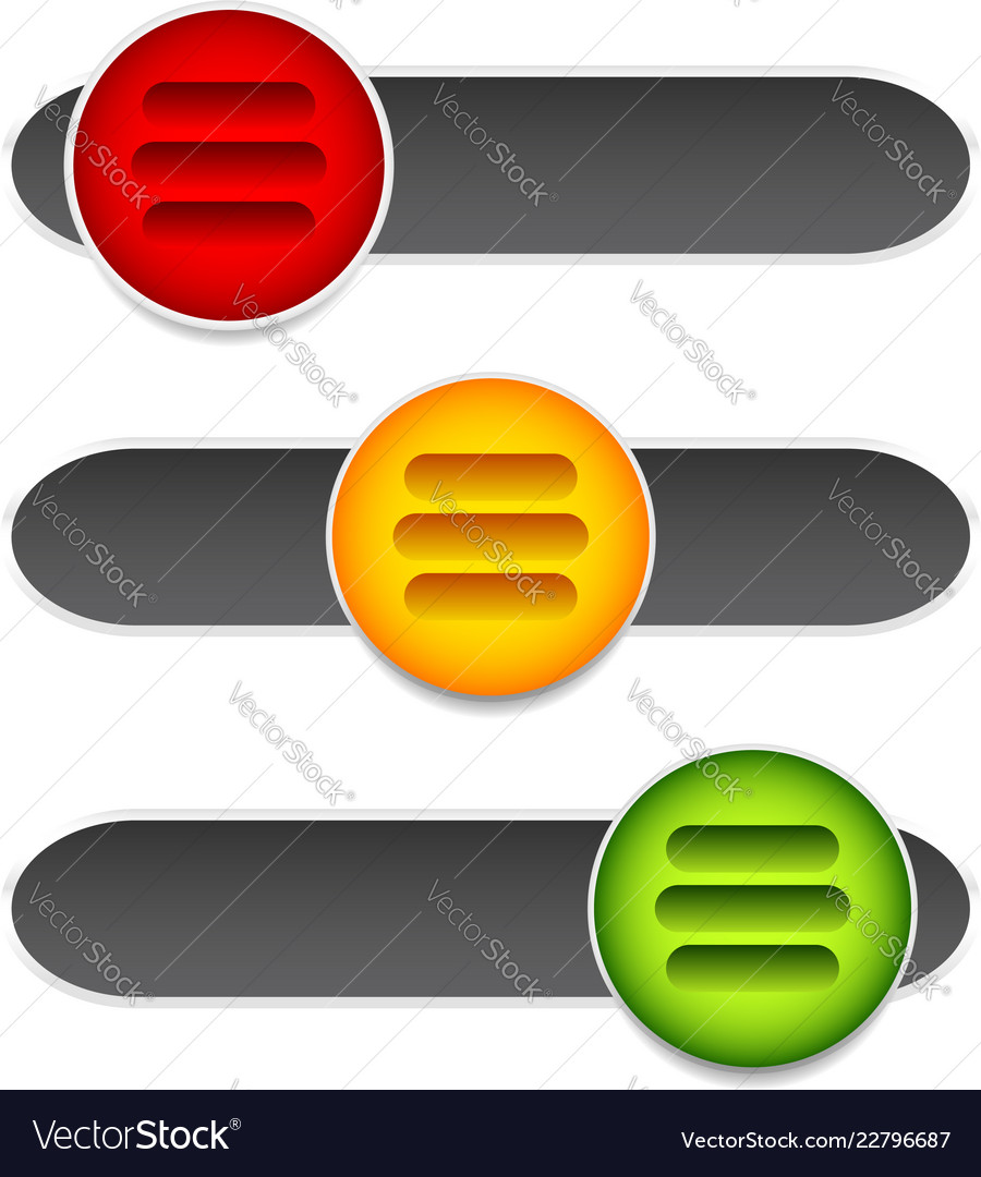 Horizontal sliders adjust bars 3 state buttons