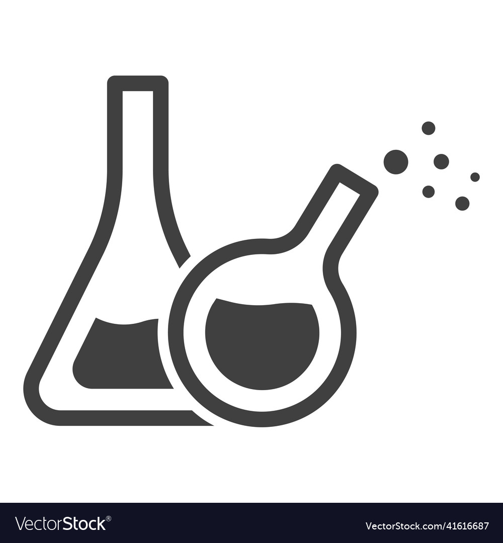 Icon of two laboratory flasks for chemical