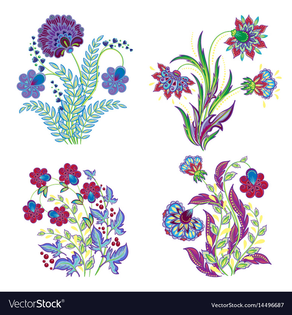 Isolated carolrdavisr flowers decorations set vector image Isolated carolrdavisr flowers decorations set vector image