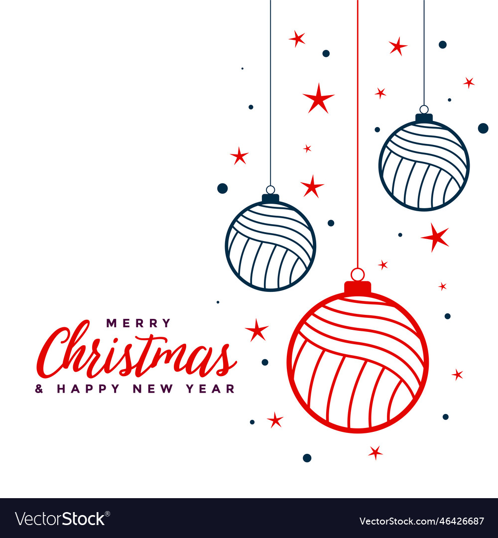 Merry christmas bauble decoration background Vector Image
