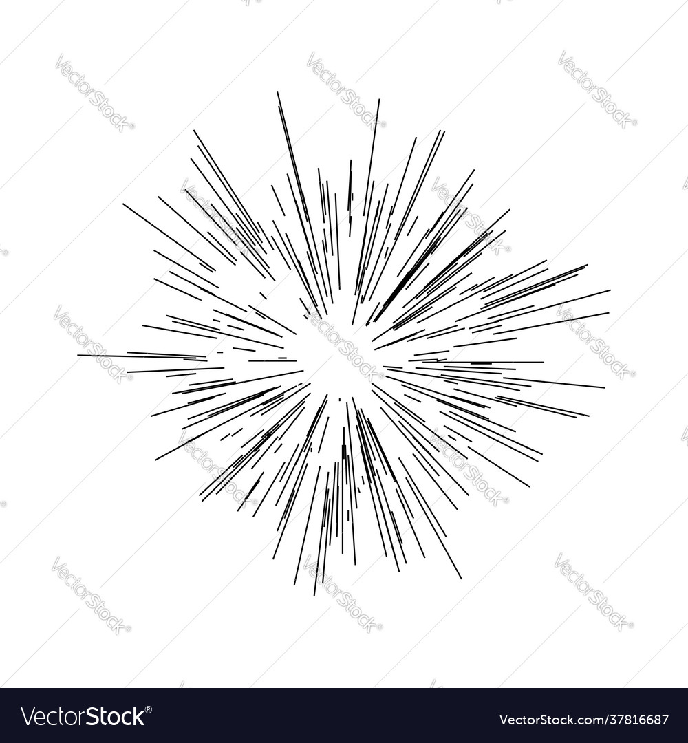 Radial radiating lines beams rays random Vector Image Radial radiating lines beams rays random