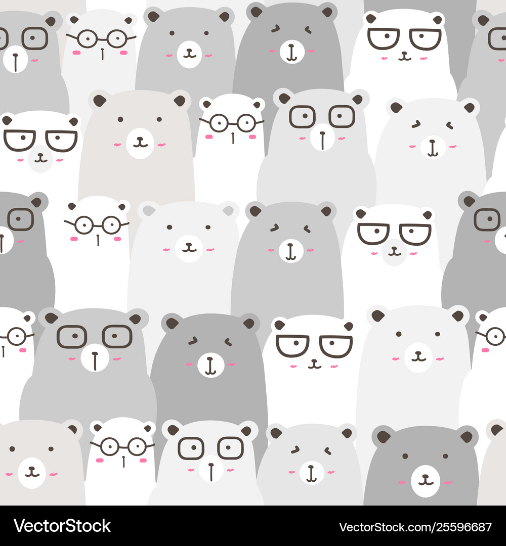 Seamless pattern with cute bear background Vector Image