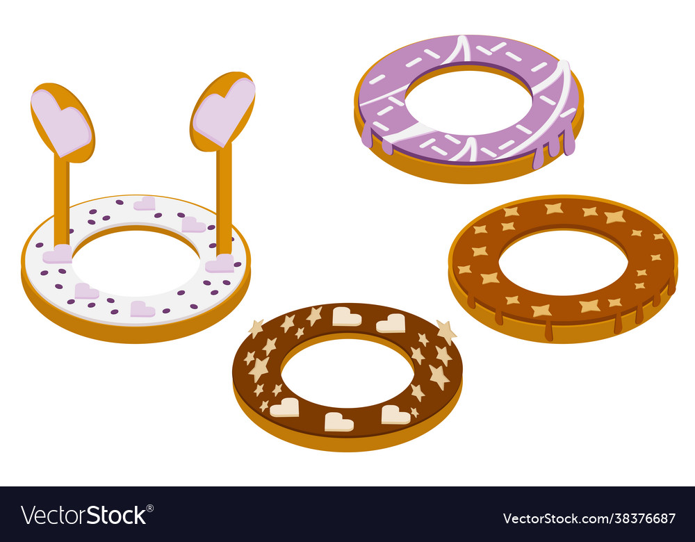 Set colorful donuts isometry