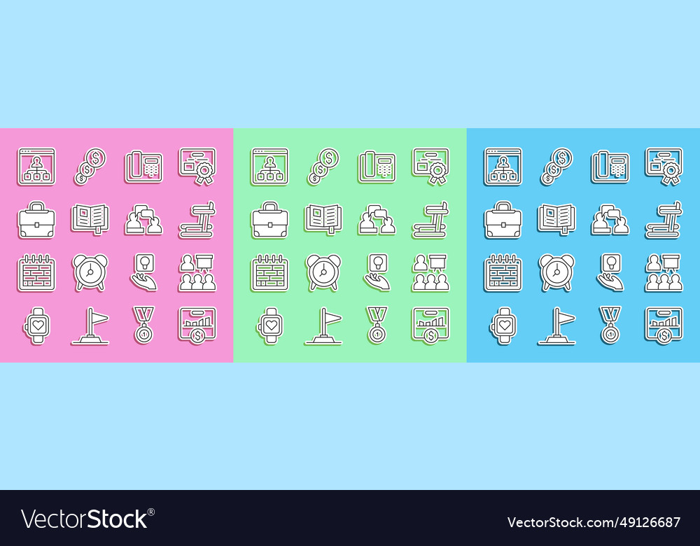 Set Line Key Performance Indikator Training vector image Set Line Key Performance Indikator Training