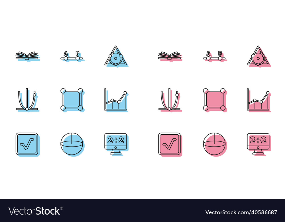 Set line open book calculator mobile vector image Set line open book calculator mobile