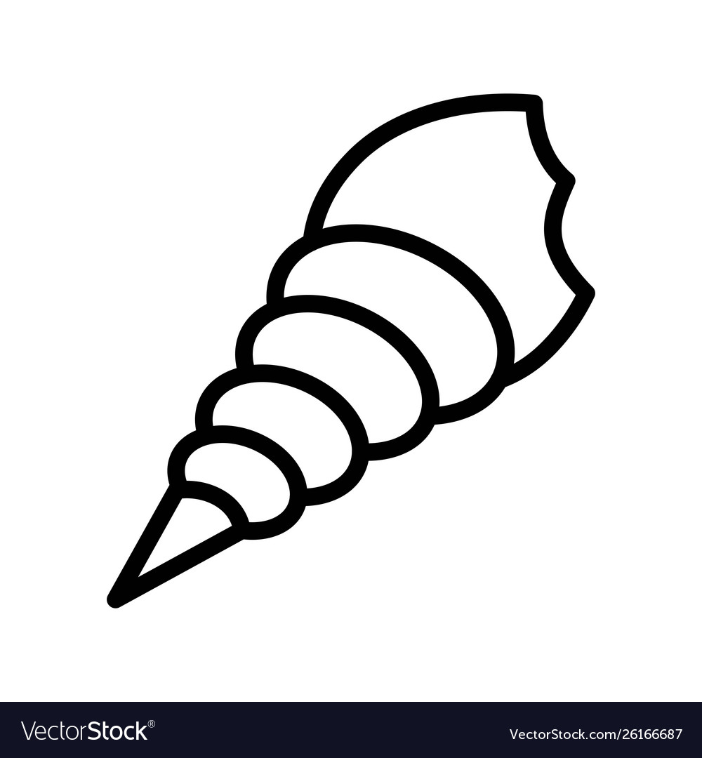 Tropical Seashell Icon - Line Art