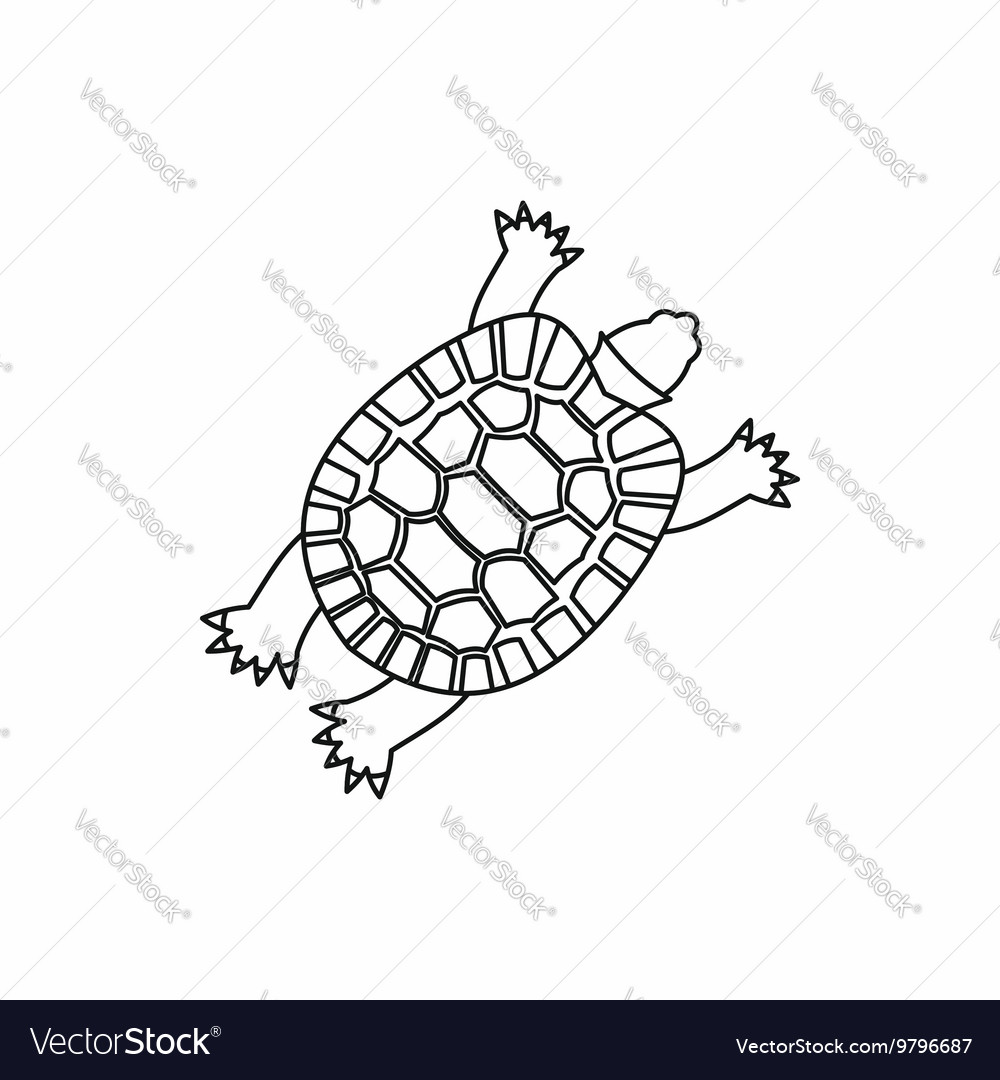 Turtle icon outline style Royalty Free Vector Image