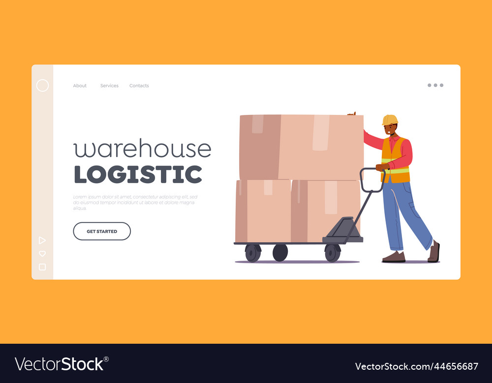 Warehouse logistic Landing Page Template Worker