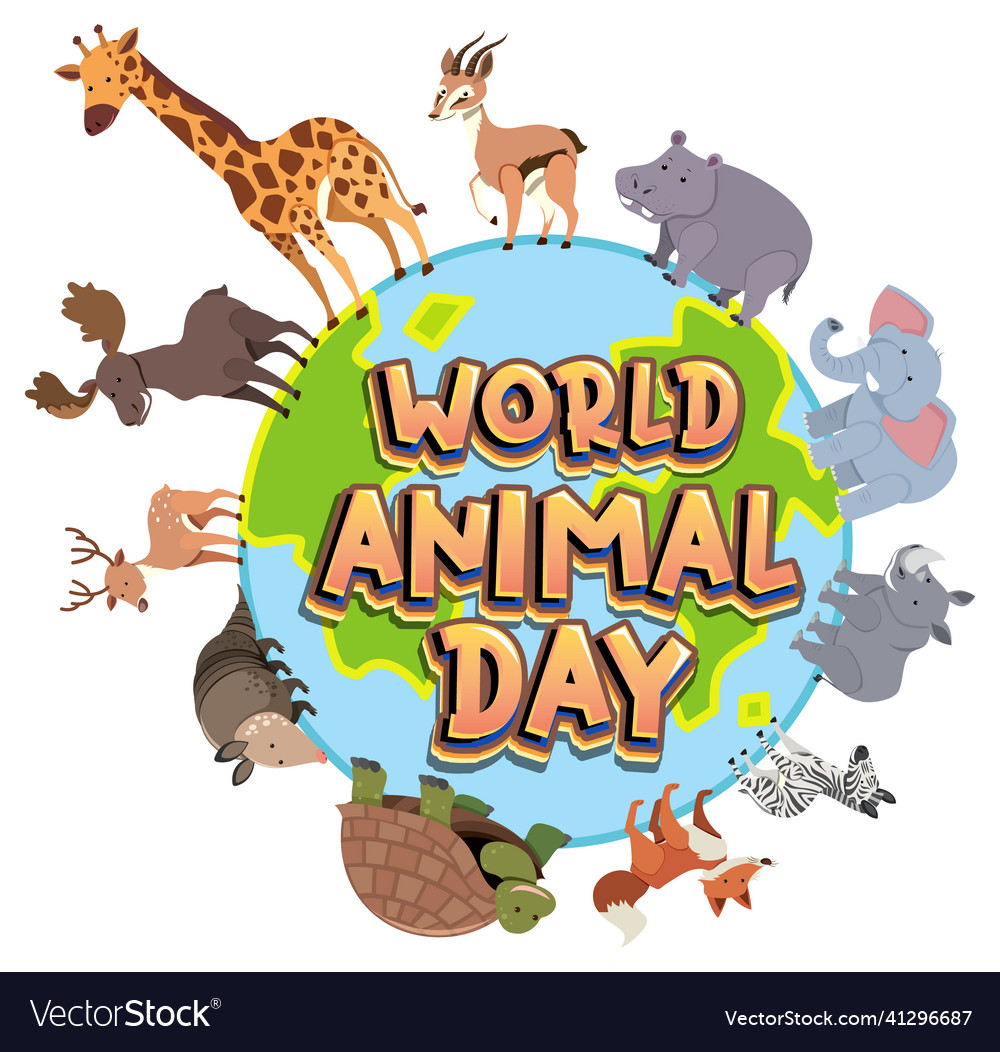 World animal day logo with african animals Vector Image