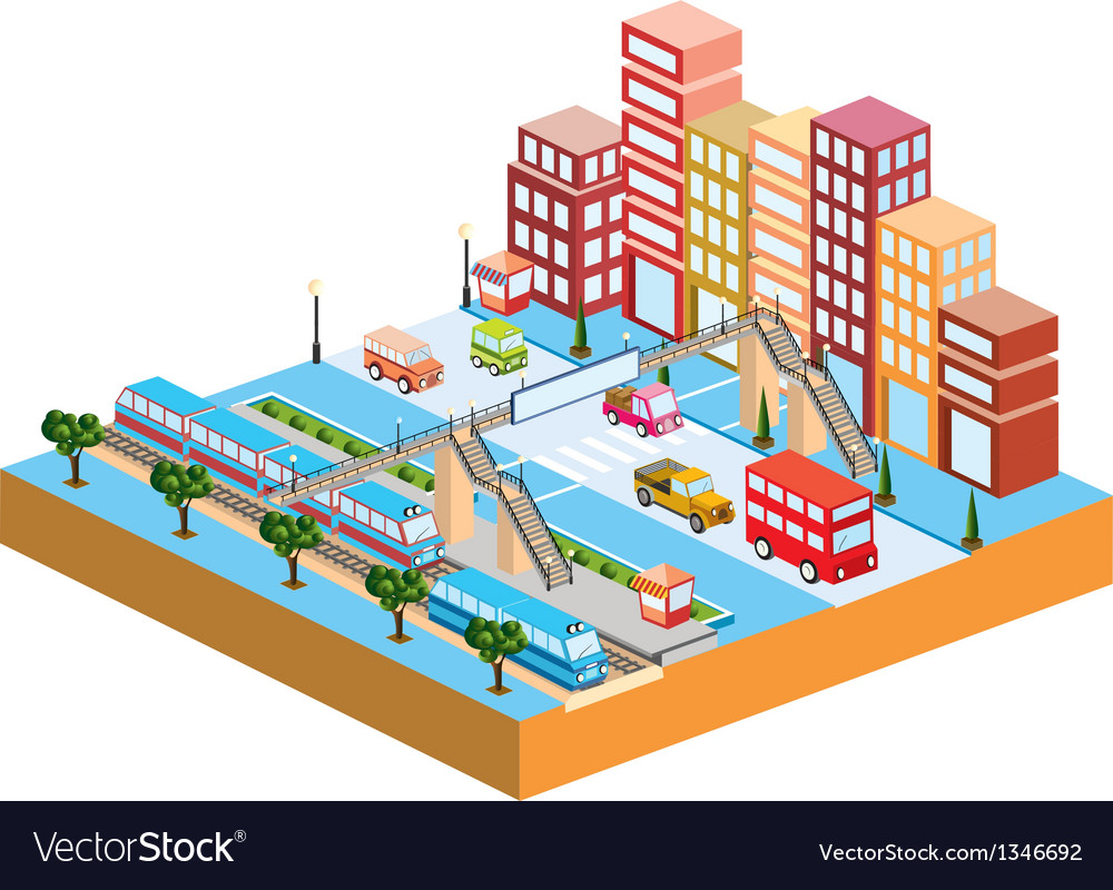 Download 3d city Royalty Free Vector Image - VectorStock