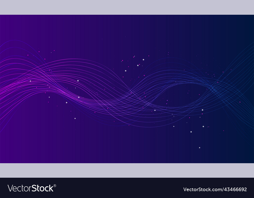 Abstract wave with moving dots flow of particles vector image Abstract wave with moving dots flow of particles