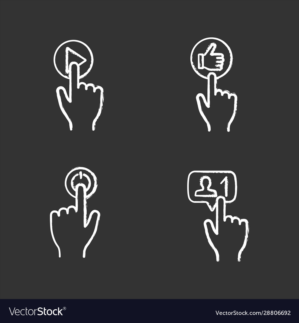 App buttons chalk icons set vector image App buttons chalk icons set