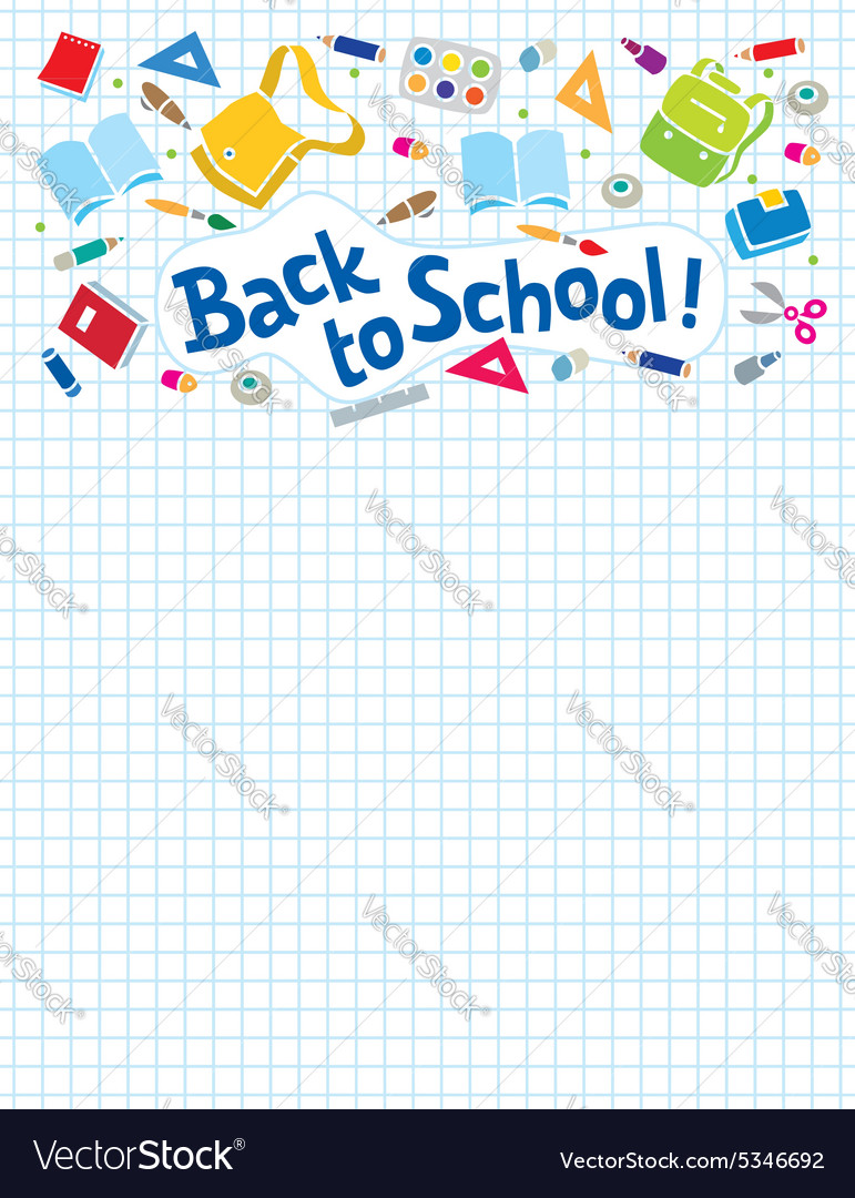 Back to school lettering or design template Vector Image