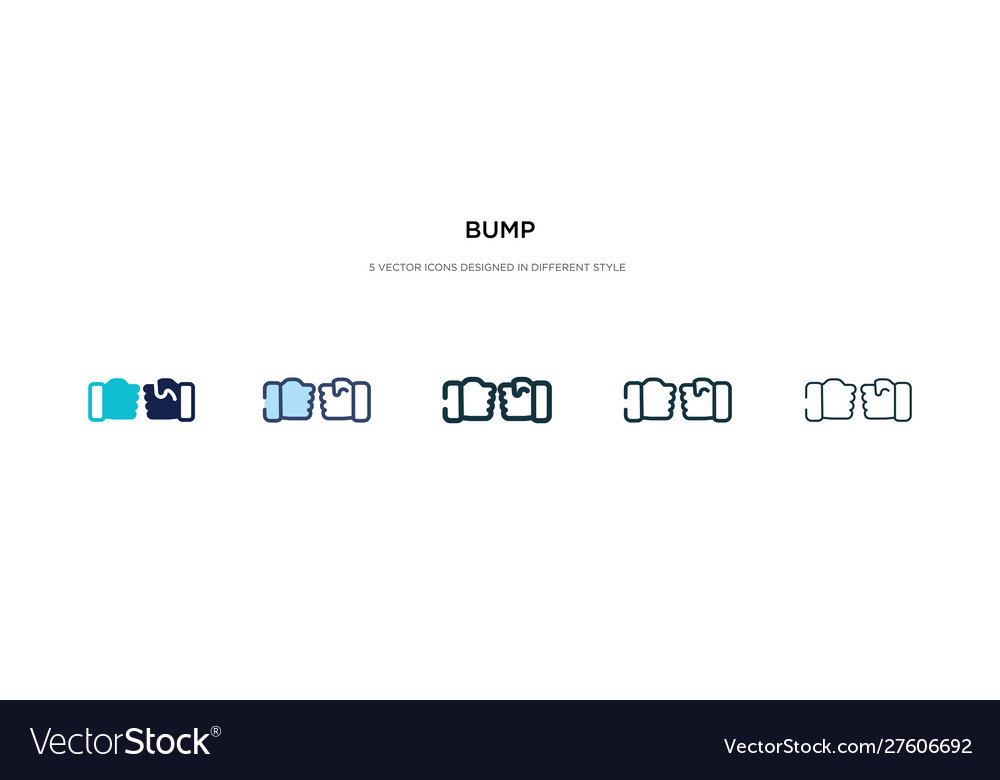 Bump icon in different style two colored