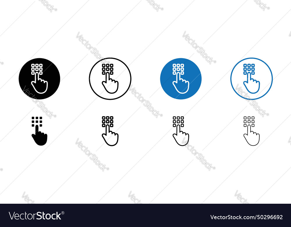 Code lock icon set security keypad entry symbol