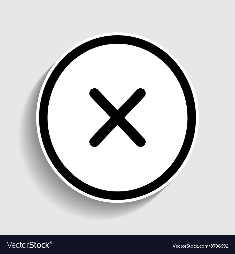 Cross sign sticker style icon