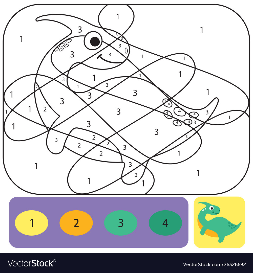 Cute dino coloring page for kids puzzle vector image Cute dino coloring page for kids puzzle