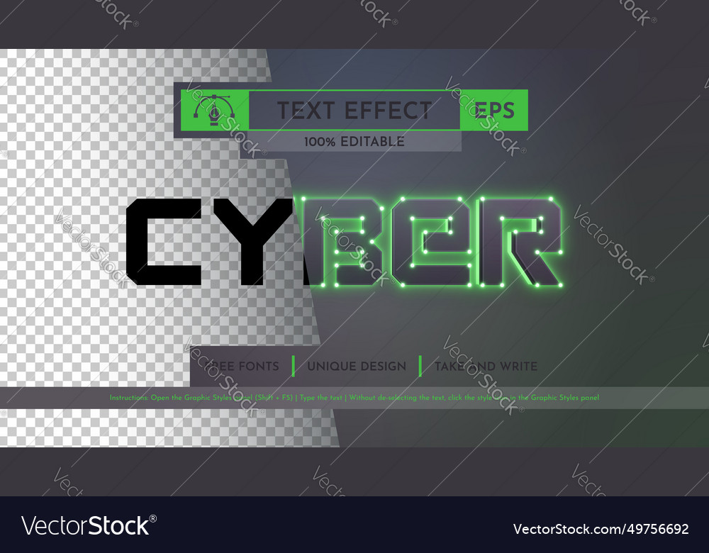 Cyber - editable text effect font style