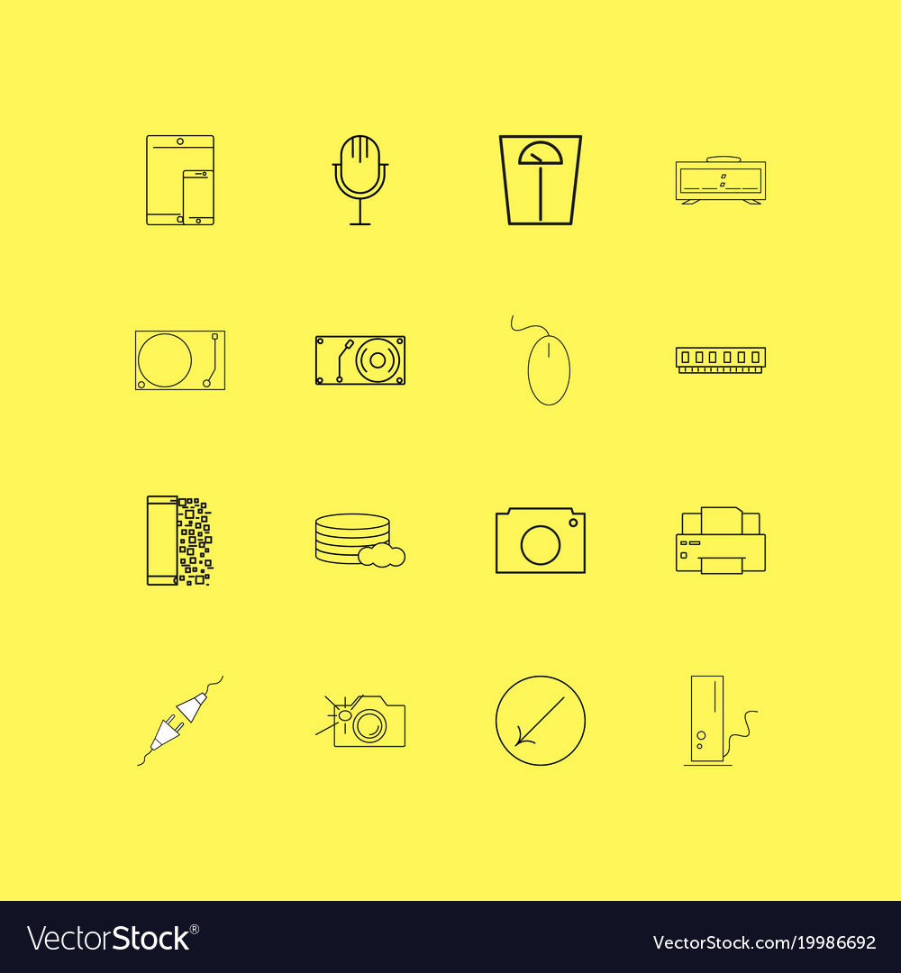 Devices linear icon set simple outline icons