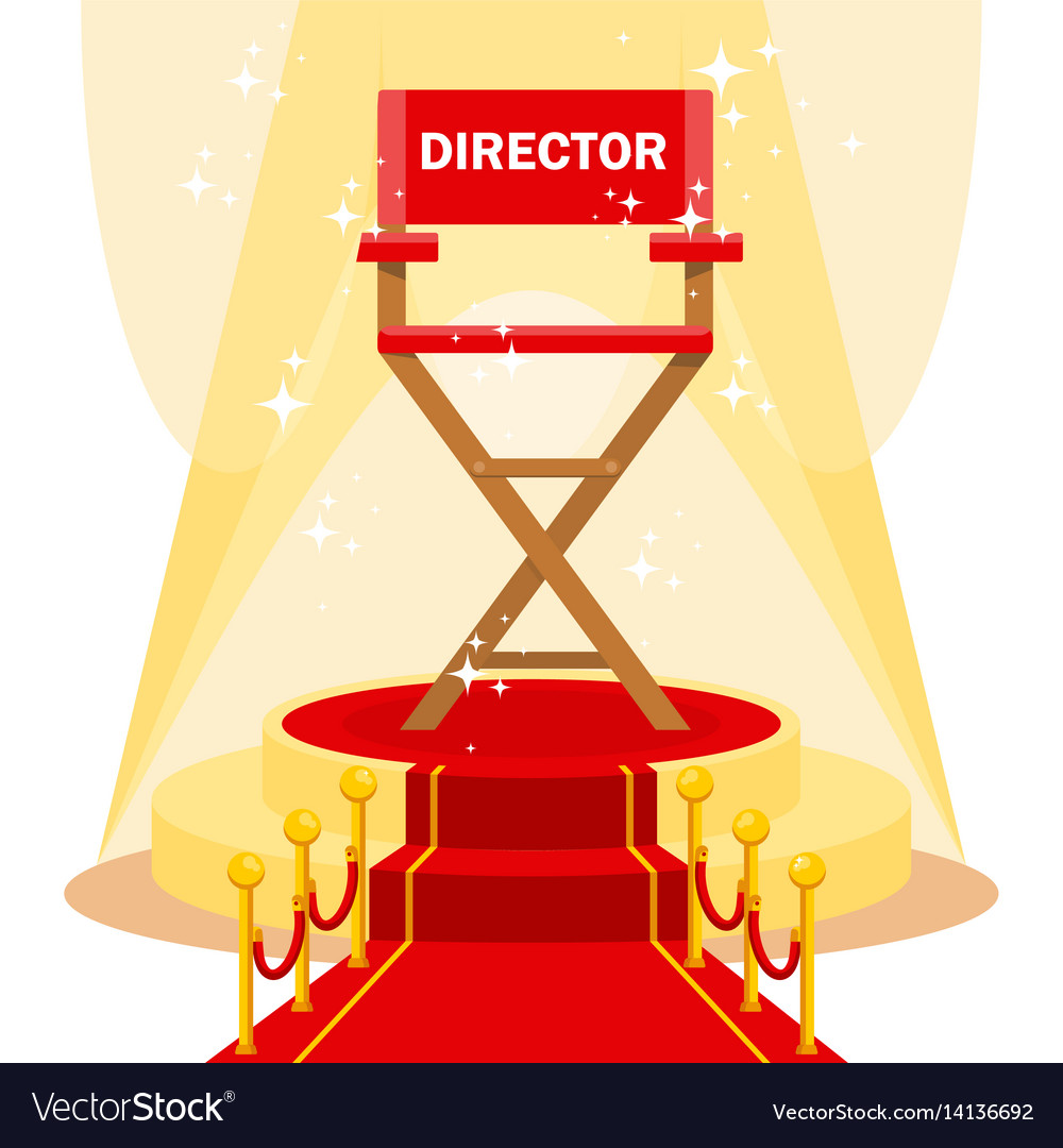 Director chair on red carpet