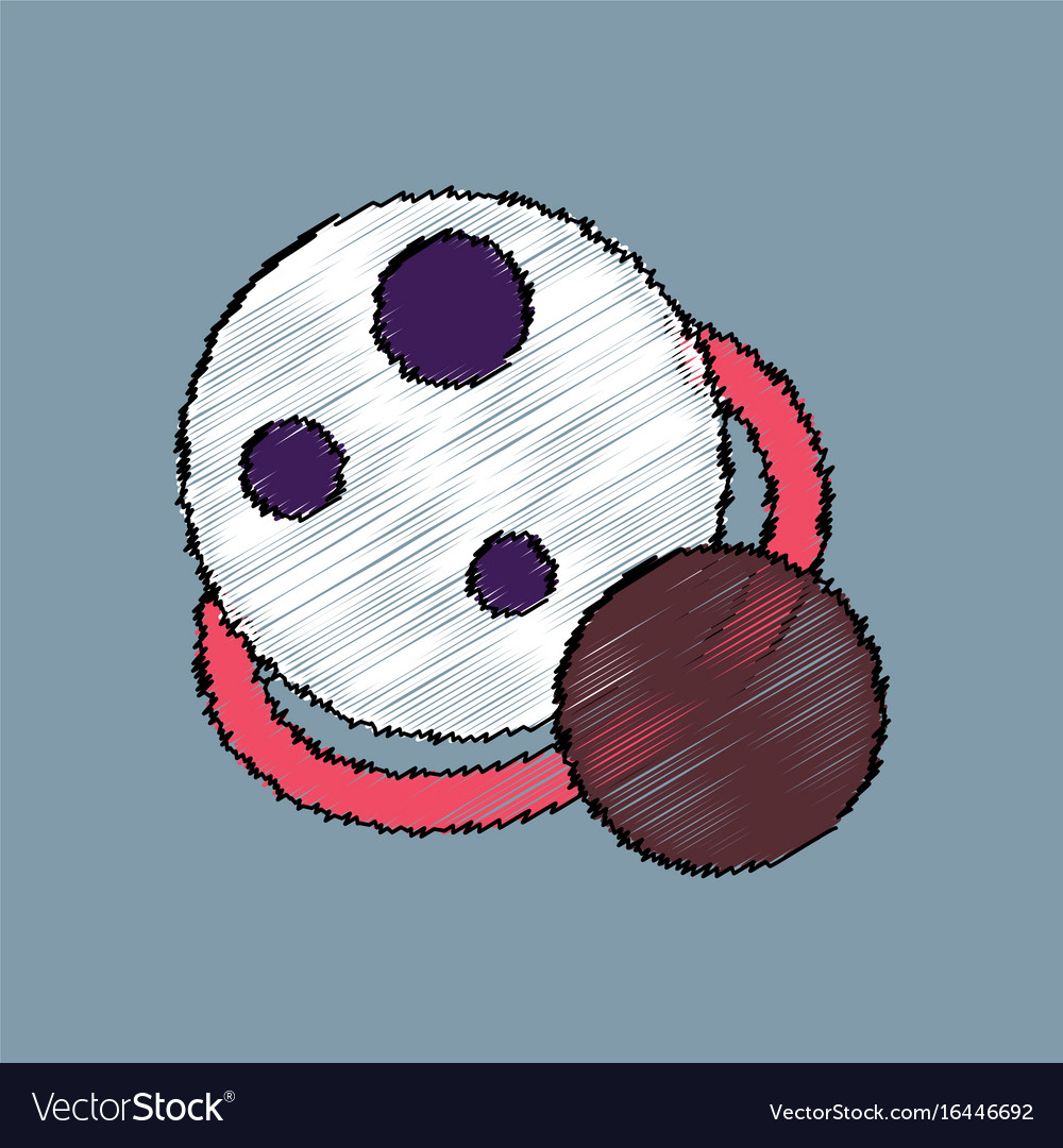 Flat icon design collection two planets in stroke