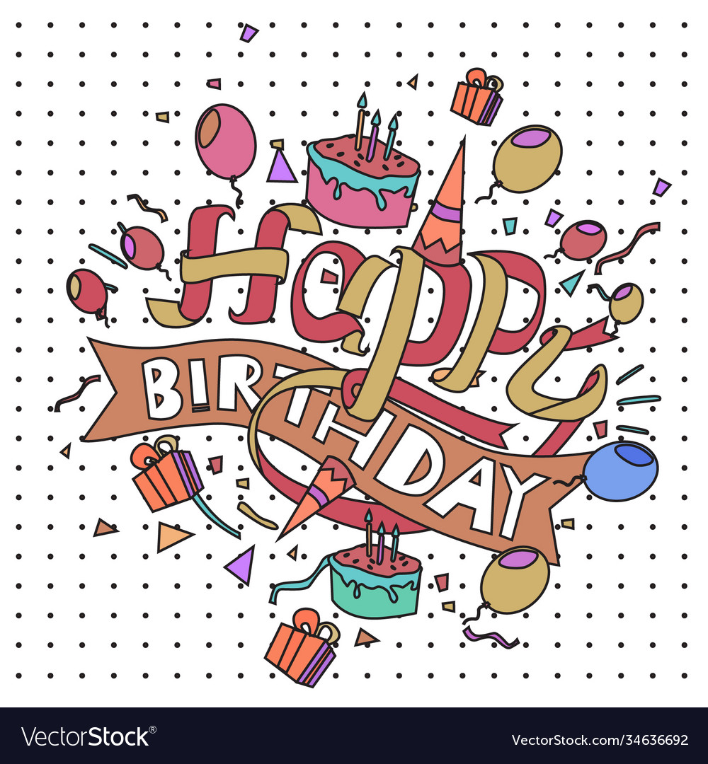 Happy birthday typography design for greeting