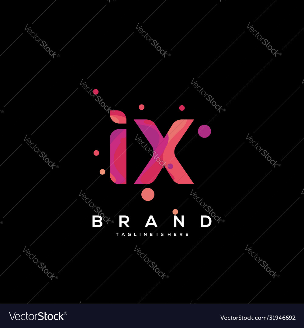 Ix initial logo with colorful template