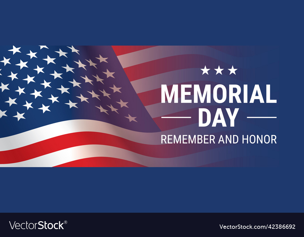 Memorial day horizontal banner design Royalty Free Vector