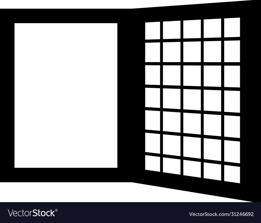 Monochrome open window frame