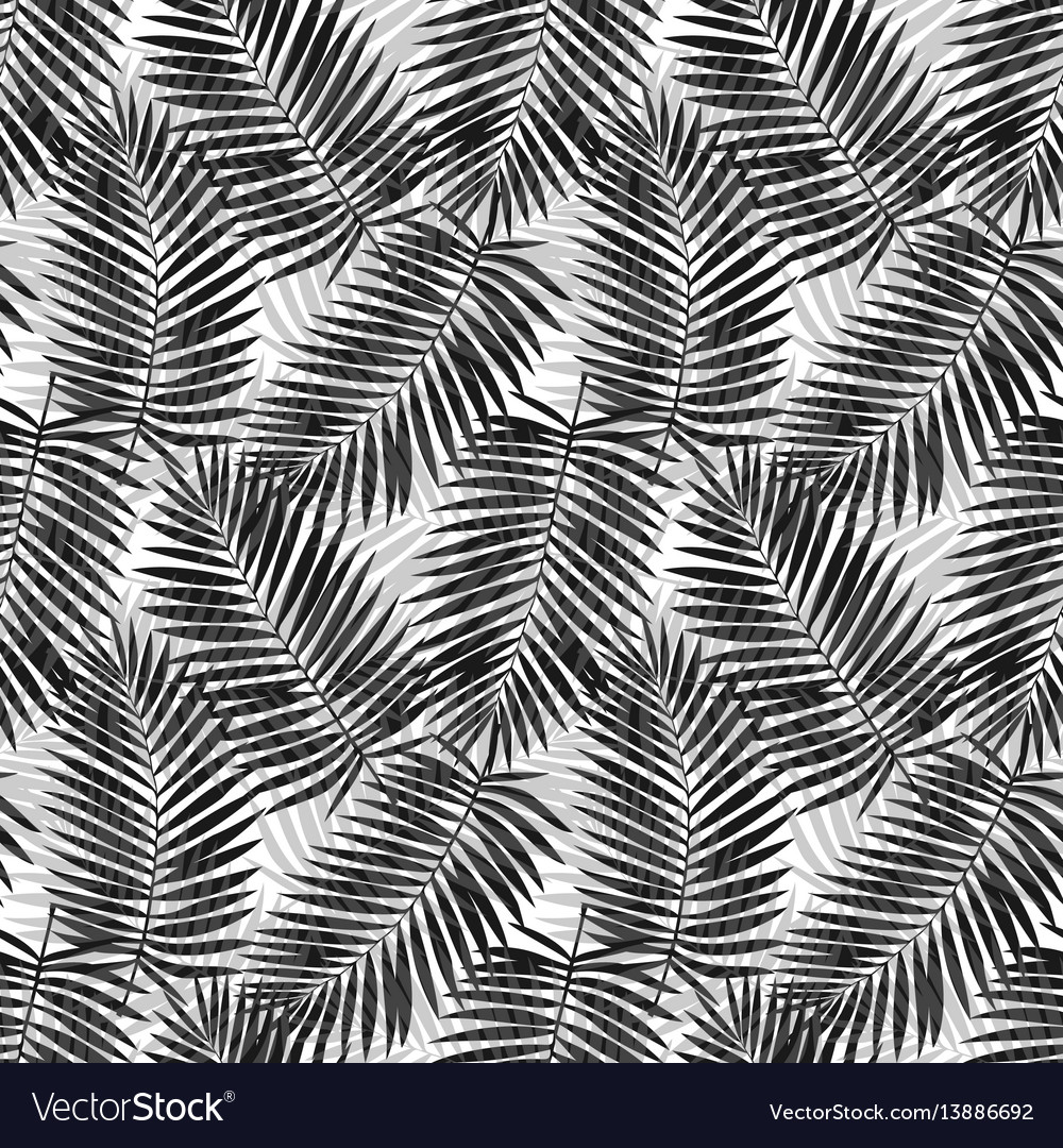 Palm leaves seamless pattern