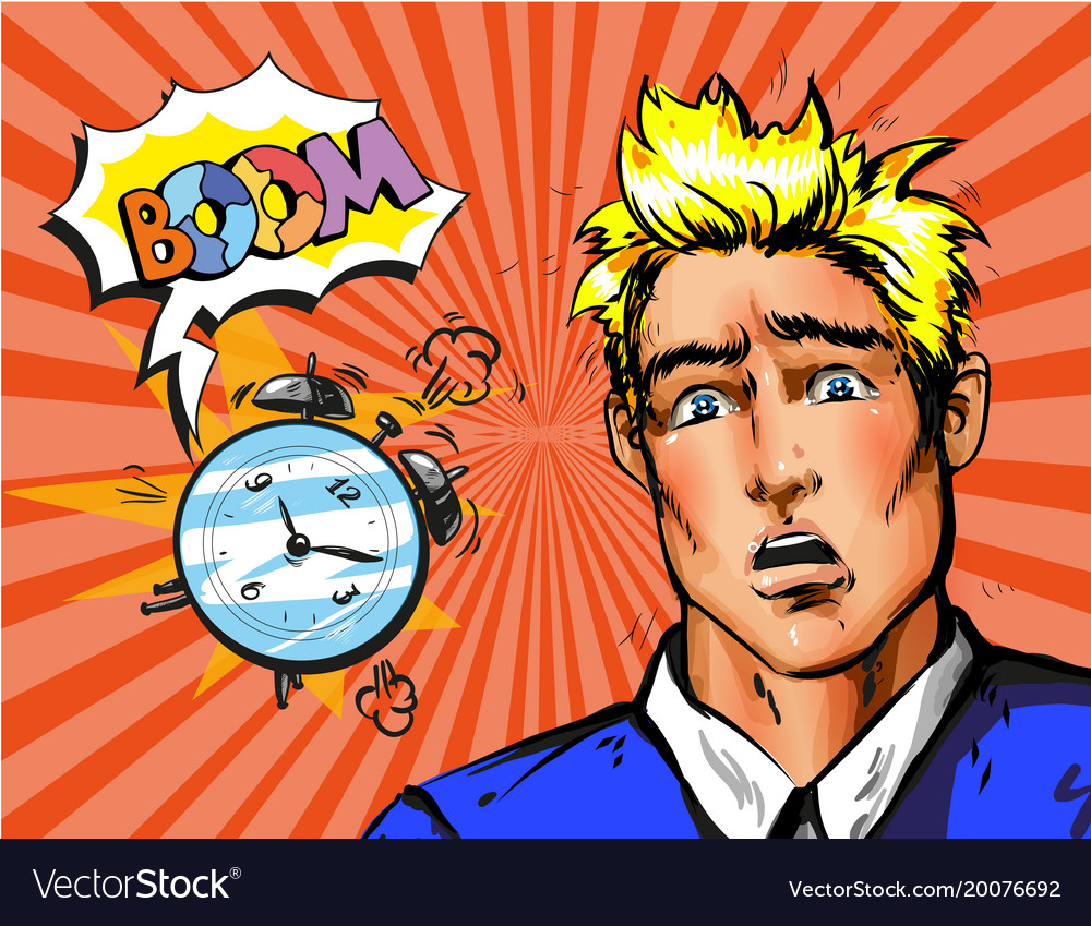 pop-art-man-waking-up-late-in-the-morning-vector-image