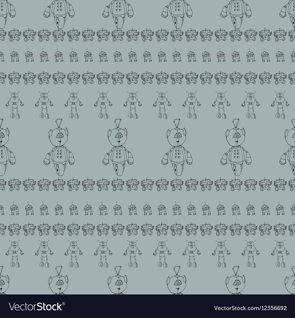 Robot doodles pattern