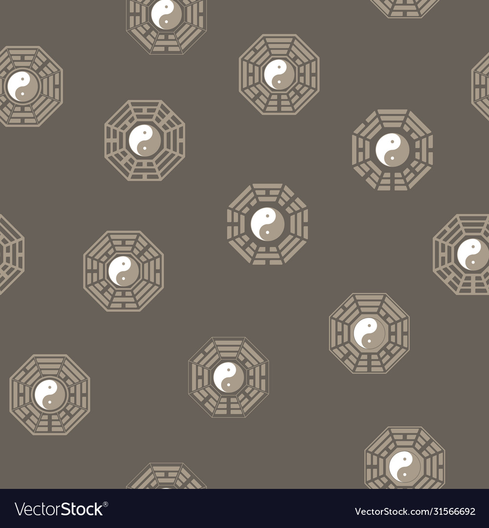 Seamless pattern with yin and yang symbol