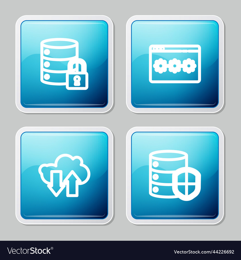 Set line server security with lock password vector image Set line server security with lock password