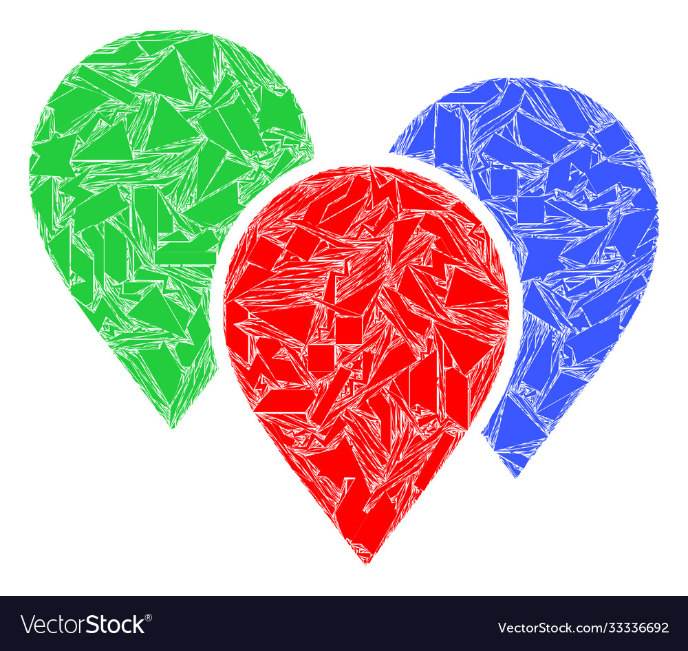 Shard mosaic map pointer group icon Vector Image Shard mosaic map pointer group icon