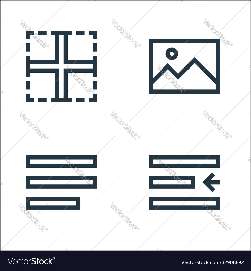 Text editor line icons linear set quality vector image Text editor line icons linear set quality