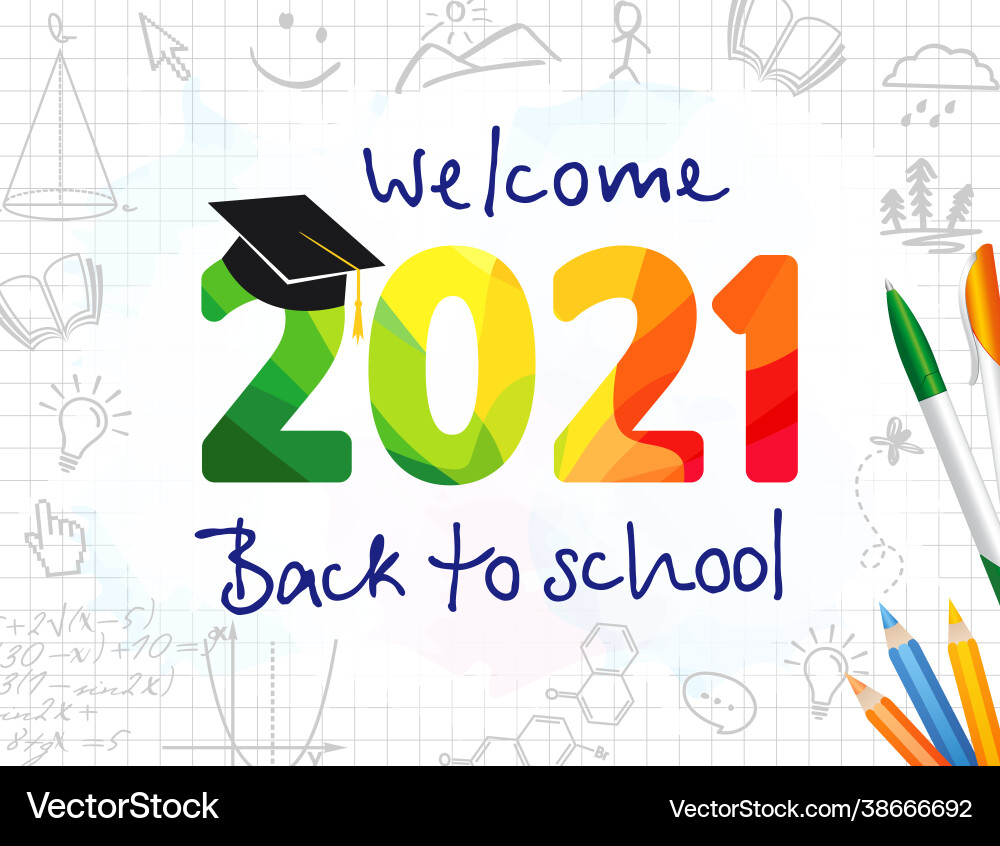 back to school 2021 banner Royalty Free Vector Image