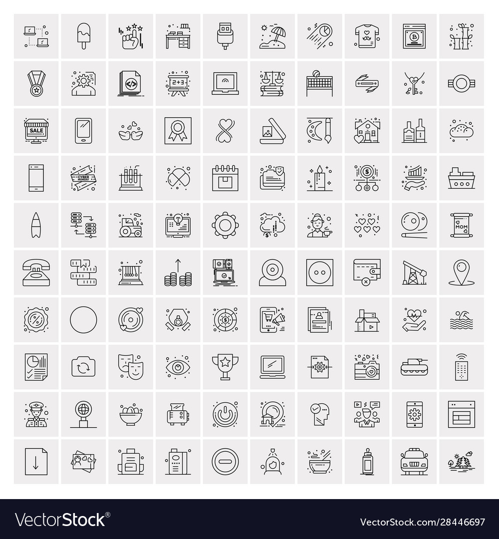 100 business icons for web and print material