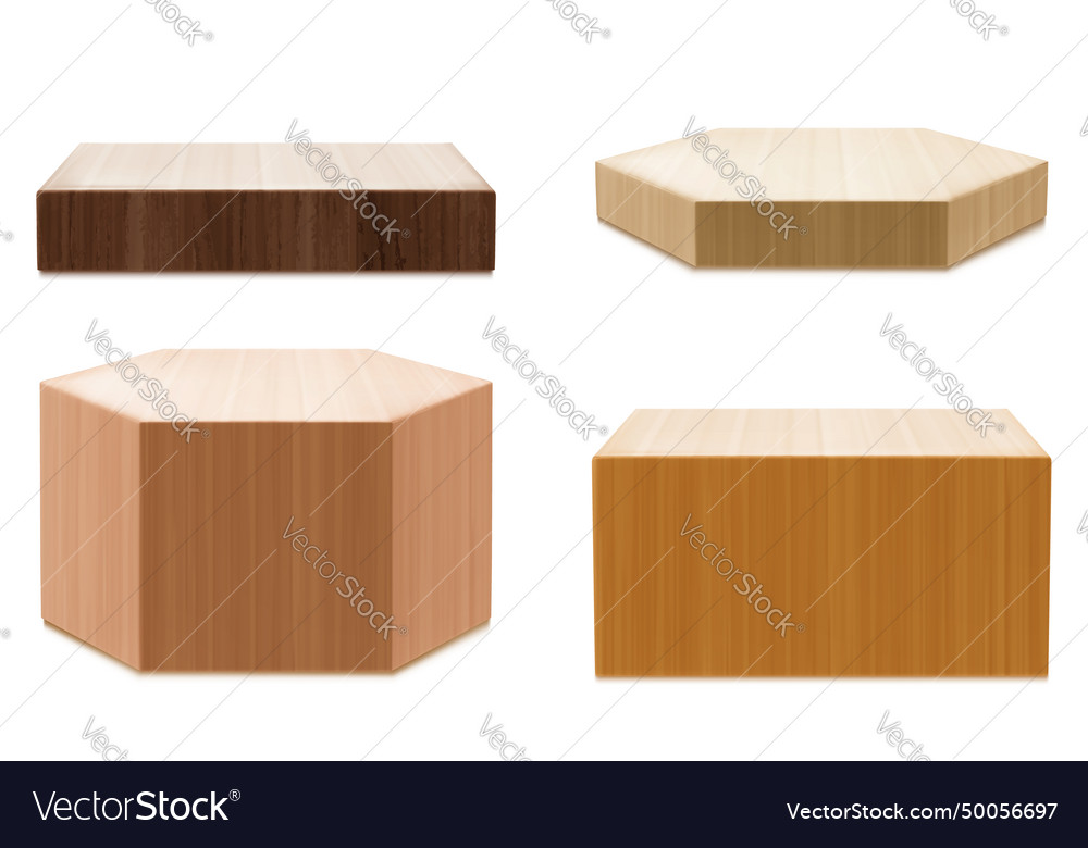 3d set of wooden platforms Royalty Free Vector Image