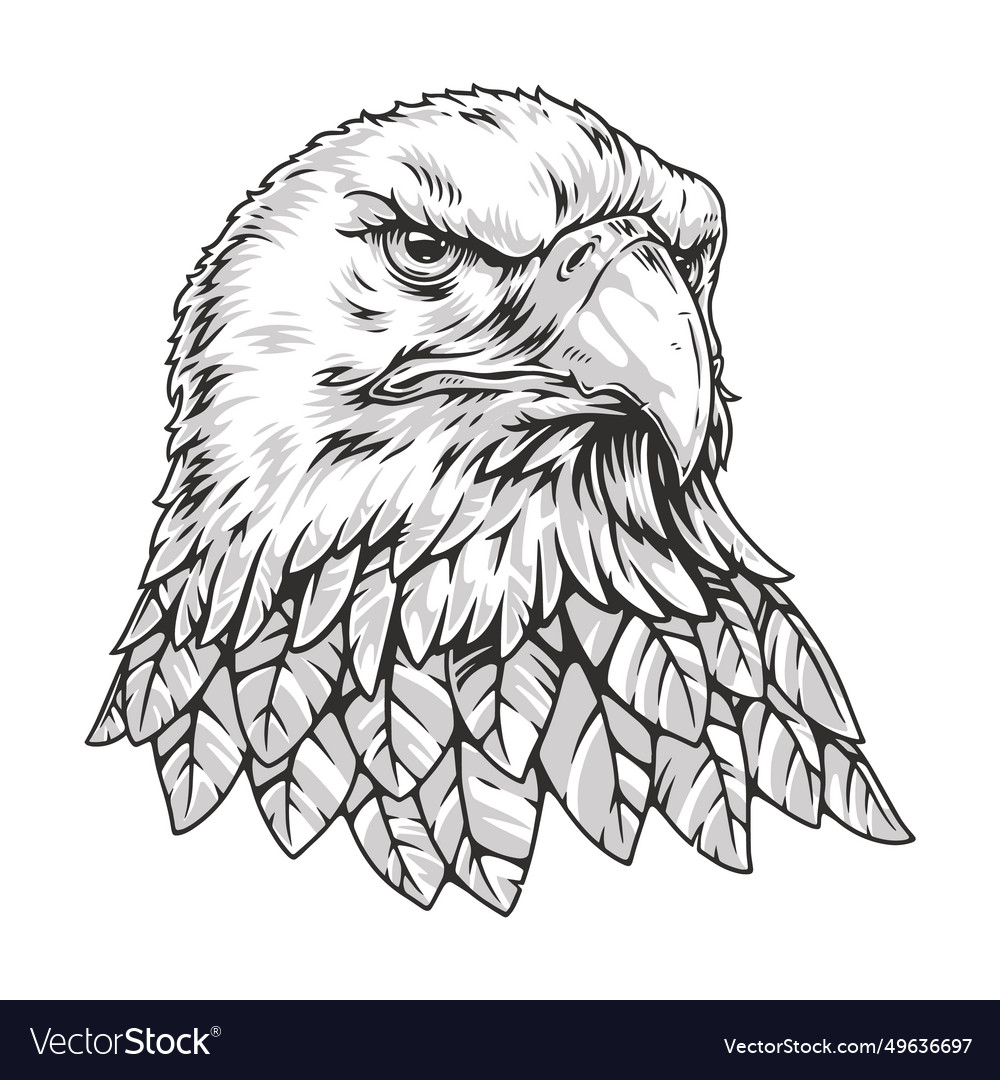 American bald eagle monochrome logotype Royalty Free Vector