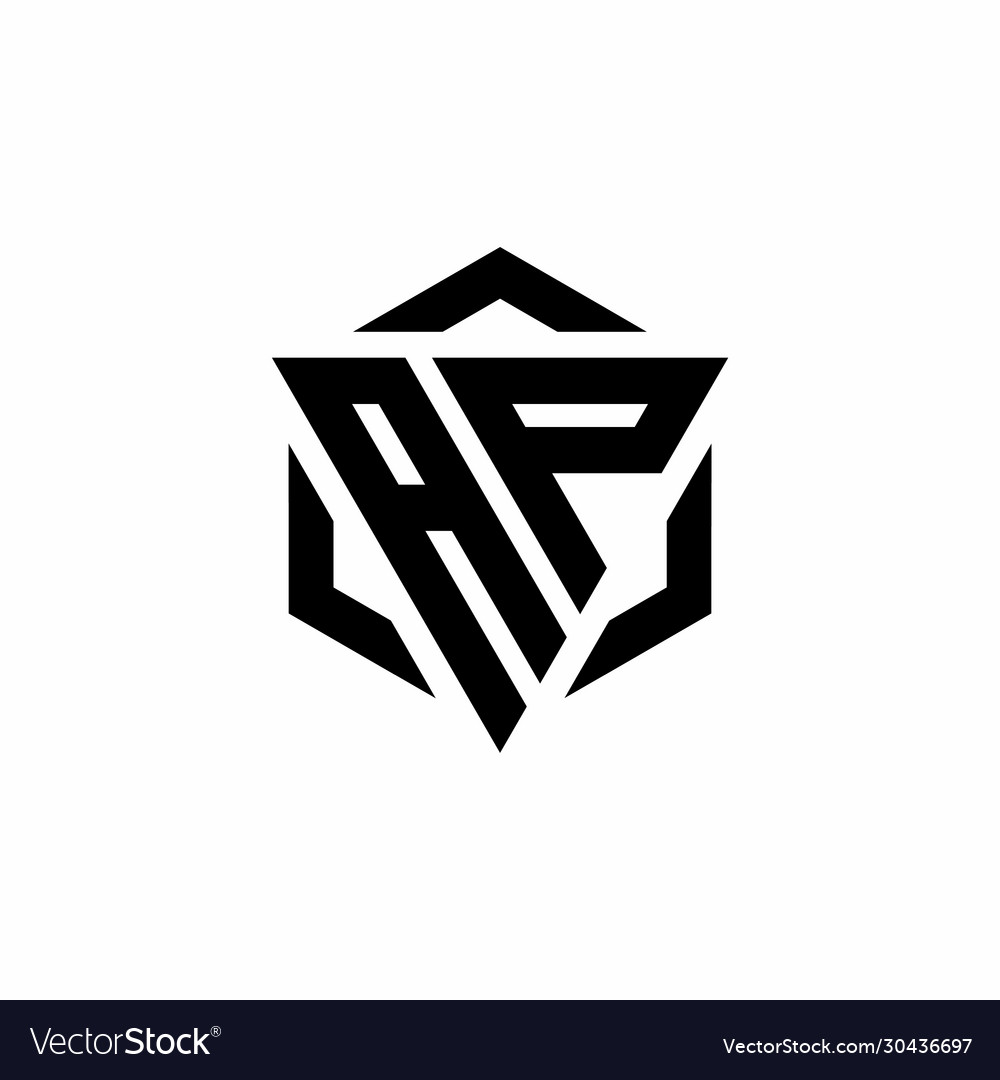 Ap logo monogram with triangle and hexagon modern Vector Image Ap logo monogram with triangle and hexagon modern