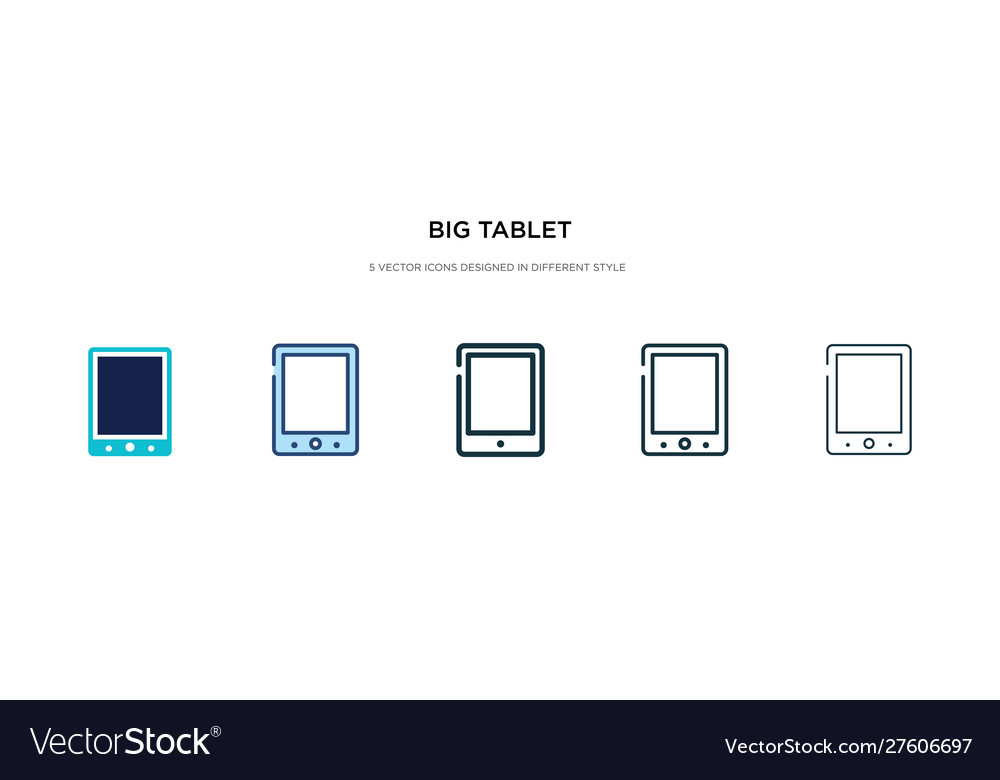 Big tablet icon in different style two colored