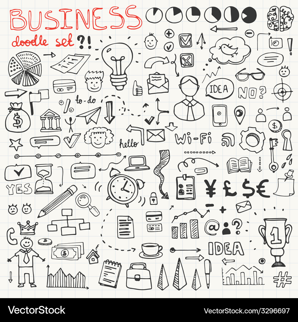 Business Doodle Set - Creative Elements Royalty Free Vector