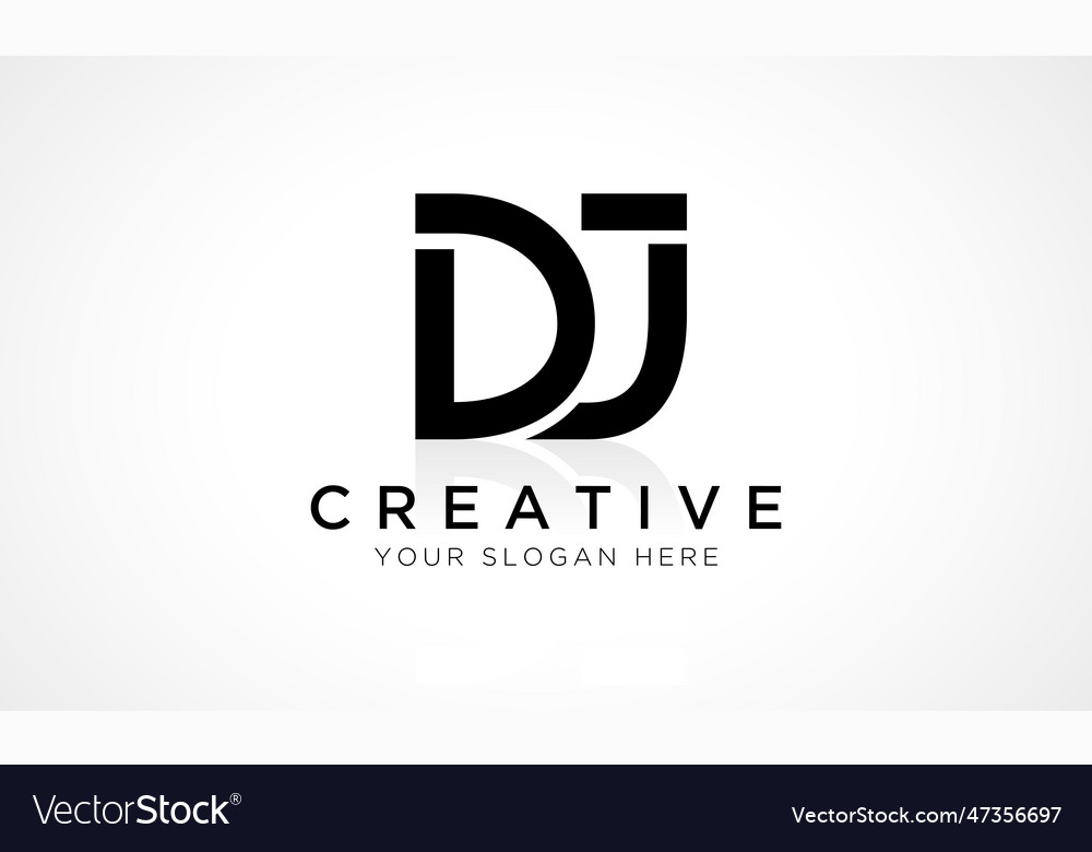 Dj letter logo design template alphabet initial Vector Image