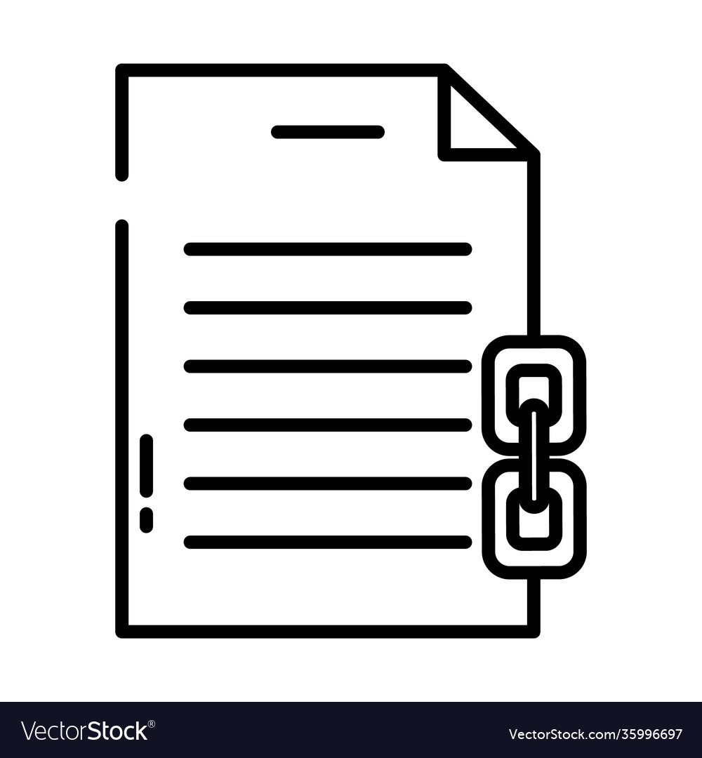 Document with chain icon half line style