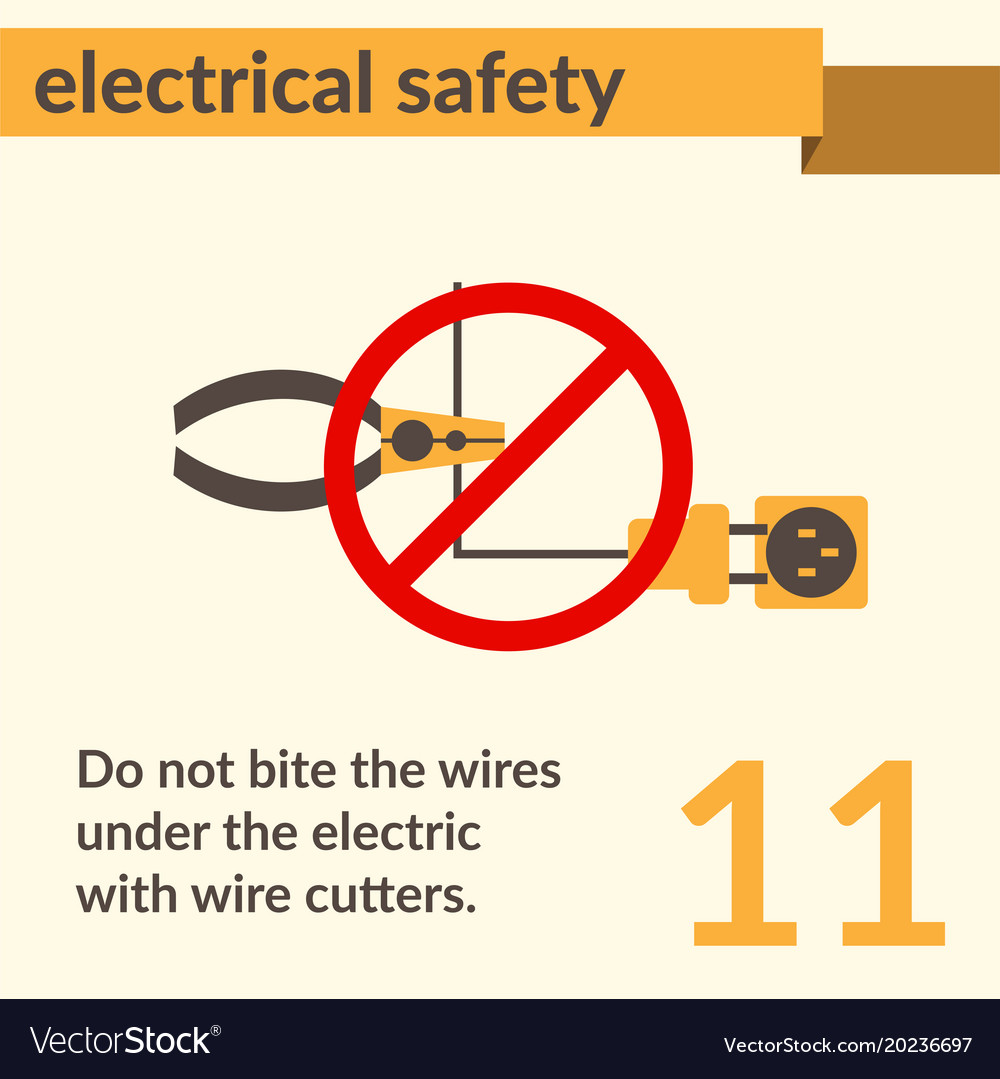 Electrical safety simple art poster Royalty Free Vector