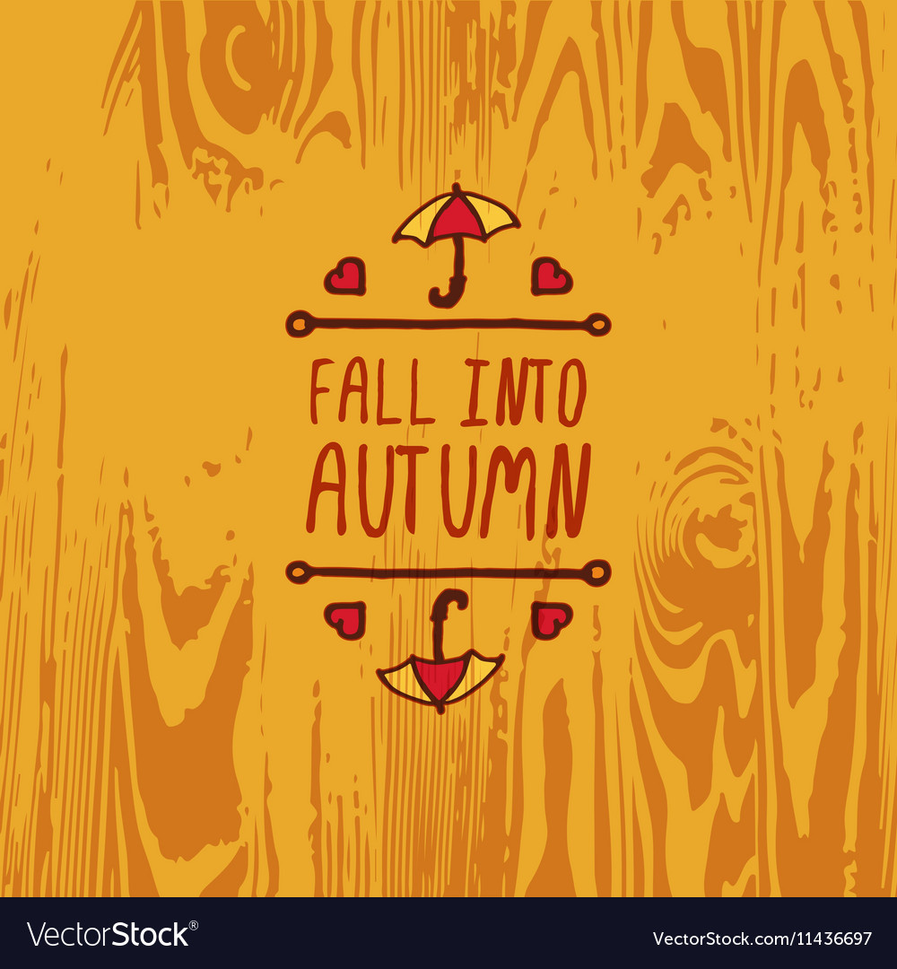 Handdrawn autumn element with text