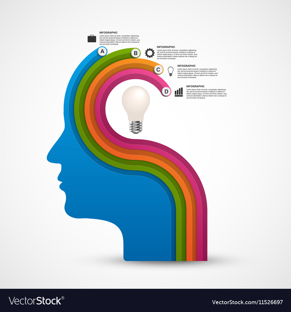 Infographic template business silhouette head