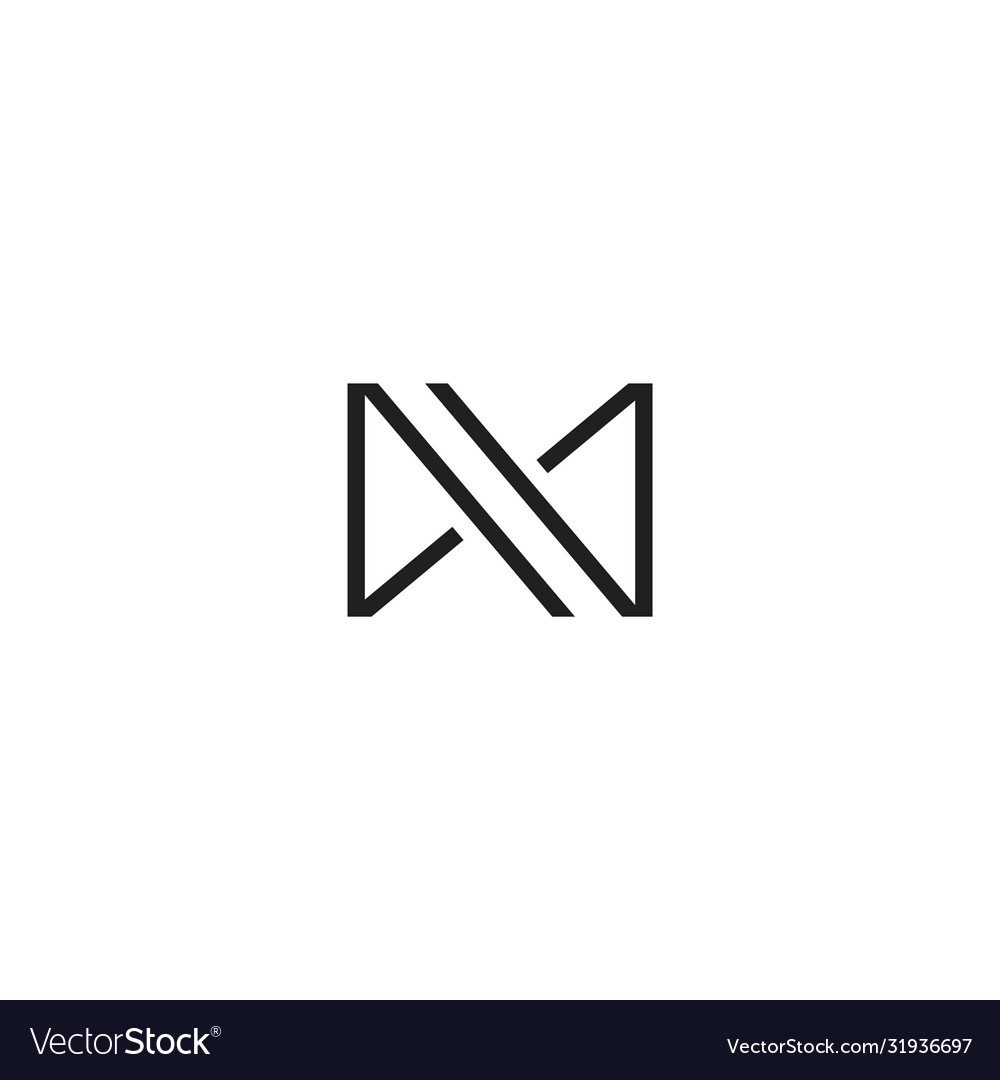 Initial letter nv or vn logo design template